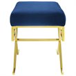 Modway Twist Velvet Ottoman in Gold and Navy