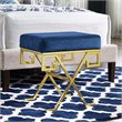 Modway Twist Velvet Ottoman in Gold and Navy