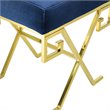 Modway Twist Velvet Ottoman in Gold and Navy