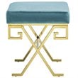 Modway Twist Velvet Ottoman in Gold and Sea Blue