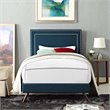 Modway Virginia Twin Fabric Platform Bed with Round Splayed Legs in Azure