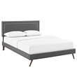 Modway Virginia Queen Fabric Platform Bed with Round Splayed Legs in Gray