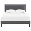 Modway Virginia Full Fabric Platform Bed with Squared Tapered Legs in Gray