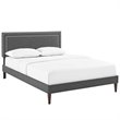 Modway Virginia Full Fabric Platform Bed with Squared Tapered Legs in Gray