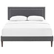 Modway Virginia Queen Fabric Platform Bed with Squared Tapered Legs in Gray