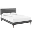 Modway Virginia Queen Fabric Platform Bed with Squared Tapered Legs in Gray