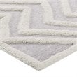 Modway Whimsical 5' x 8' Abstract Chevron Shag Area Rug in Ivory