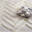 Modway Whimsical 5' x 8' Abstract Chevron Shag Area Rug in Ivory