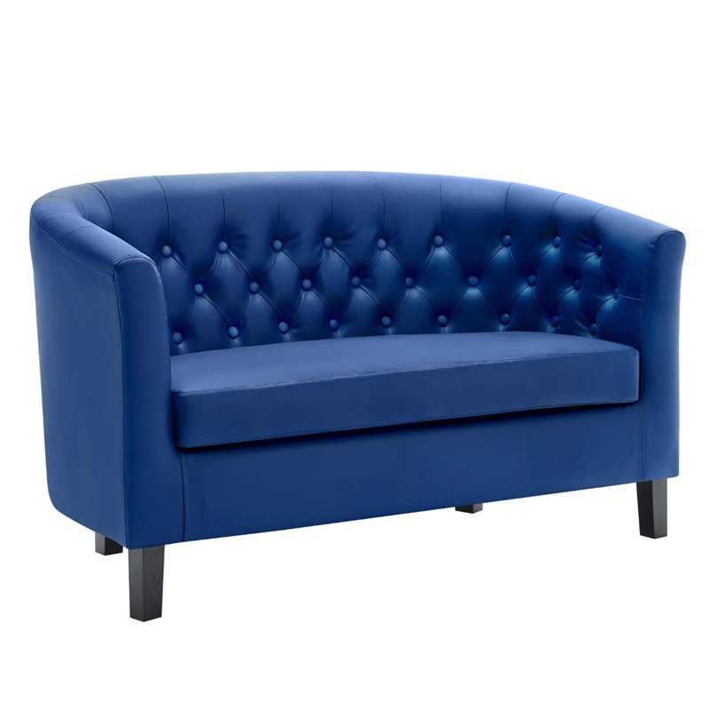 Modway Prospect Upholstered Vinyl Loveseat in Navy Cymax Business