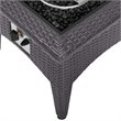 Modway Vivacity Rattan & Aluminum Fire Pit Patio Coffee Table in Espresso