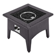 Modway Vivacity Rattan & Aluminum Fire Pit Patio Coffee Table in Espresso