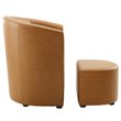 Modway Divulge Modern Faux Leather Armchair and Ottoman in Tan