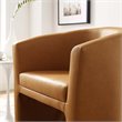 Modway Divulge Modern Faux Leather Armchair and Ottoman in Tan