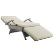 Modway Envisage Outdoor Patio Wicker Rattan Lounge Chair in Light Gray/Beige