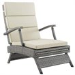 Modway Envisage Outdoor Patio Wicker Rattan Lounge Chair in Light Gray/Beige