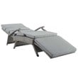 Modway Envisage Outdoor Patio Wicker Rattan Lounge Chair in Light Gray/Gray