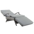 Modway Envisage Outdoor Patio Wicker Rattan Lounge Chair in Light Gray/Gray