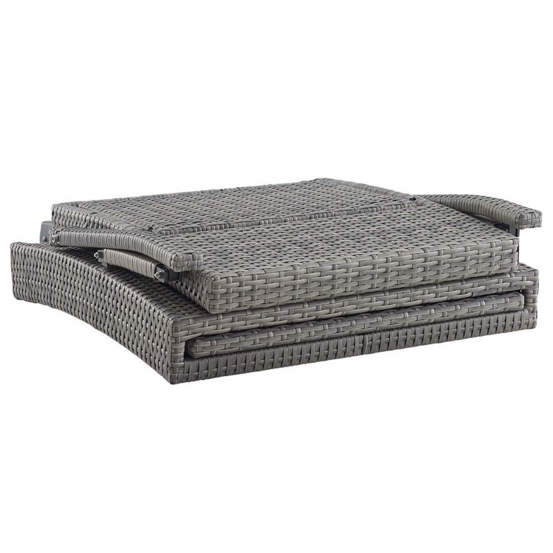 Modway Envisage Outdoor Patio Wicker Rattan Lounge Chair in Light Gray/Gray