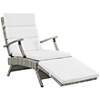 Modway Envisage Outdoor Patio Wicker Rattan Lounge Chair in Light Gray/White