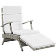 Modway Envisage Outdoor Patio Wicker Rattan Lounge Chair in Light Gray/White
