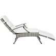 Modway Envisage Outdoor Patio Wicker Rattan Lounge Chair in Light Gray/White