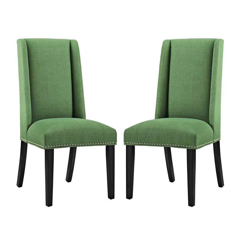Modway Baron Dining Chair in Green (Set of 2)