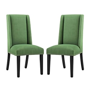 Modway Baron Dining Chair in Green (Set of 2)