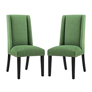modway baron dining chair in green (set of 2)