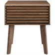 Modway Render 1-Drawer Engineered Wood End Table Nightstand in Walnut