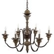 Modway Bountiful Wood & Metal Ceiling Light Candelabra Chandelier in Black/Brown