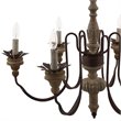 Modway Bountiful Wood & Metal Ceiling Light Candelabra Chandelier in Black/Brown