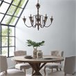 Modway Bountiful Wood & Metal Ceiling Light Candelabra Chandelier in Black/Brown