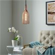 Modway Glimmer Modern Bottle-Shaped Metal Pendant Light in Rose Gold
