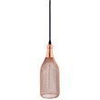 Modway Glimmer Modern Bottle-Shaped Metal Pendant Light in Rose Gold