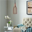 Modway Glimmer Modern Bottle-Shaped Metal Pendant Light in Rose Gold