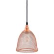 Modway Glimmer Modern Bell-Shaped Metal Pendant Light in Rose Gold