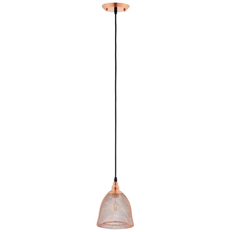 Modway Glimmer Modern Bell-Shaped Metal Pendant Light in Rose Gold