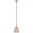 Modway Glimmer Modern Bell-Shaped Metal Pendant Light in Rose Gold