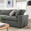 Modway Commix 4-Piece Fabric Down Filled Sectional Sofa Set in Gray