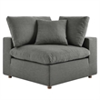 Modway Commix 4-Piece Polyester Fabric Sectional Sofa Set in Gray