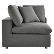 Modway Commix 4-Piece Polyester Fabric Sectional Sofa Set in Gray