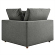 Modway Commix 4-Piece Polyester Fabric Sectional Sofa Set in Gray