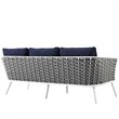 Modway Stance Aluminum & Fabric Patio Sofa in White and Navy