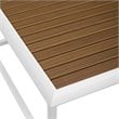 Modway Stance Aluminum & Wood Patio Coffee Table in White and Natural