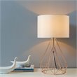 Modway Precious Modern Metal & Fabric Table Lamp in Rose Gold/Cream