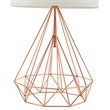 Modway Precious Modern Metal & Fabric Table Lamp in Rose Gold/Cream
