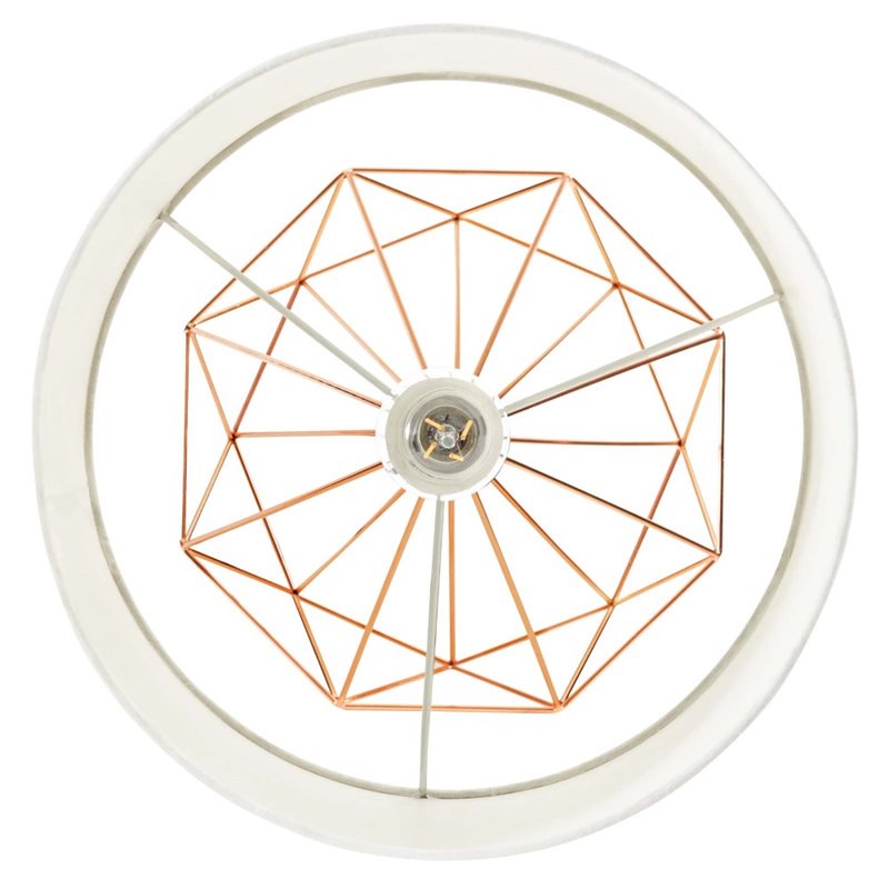 Modway Precious Modern Metal & Fabric Table Lamp in Rose Gold/Cream