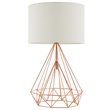 Modway Precious Modern Metal & Fabric Table Lamp in Rose Gold/Cream