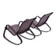 Modway Traveler Aluminum & Mesh Patio Rocking Chair in Black (Set of 2)