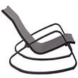 Modway Traveler Aluminum & Mesh Patio Rocking Chair in Black (Set of 2)